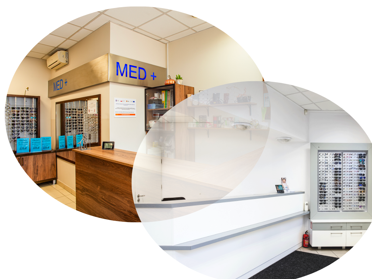 Zdjęcia przedstawiają wnętrza oddziałów Med-Plus w Łodzi i Pabianicach.